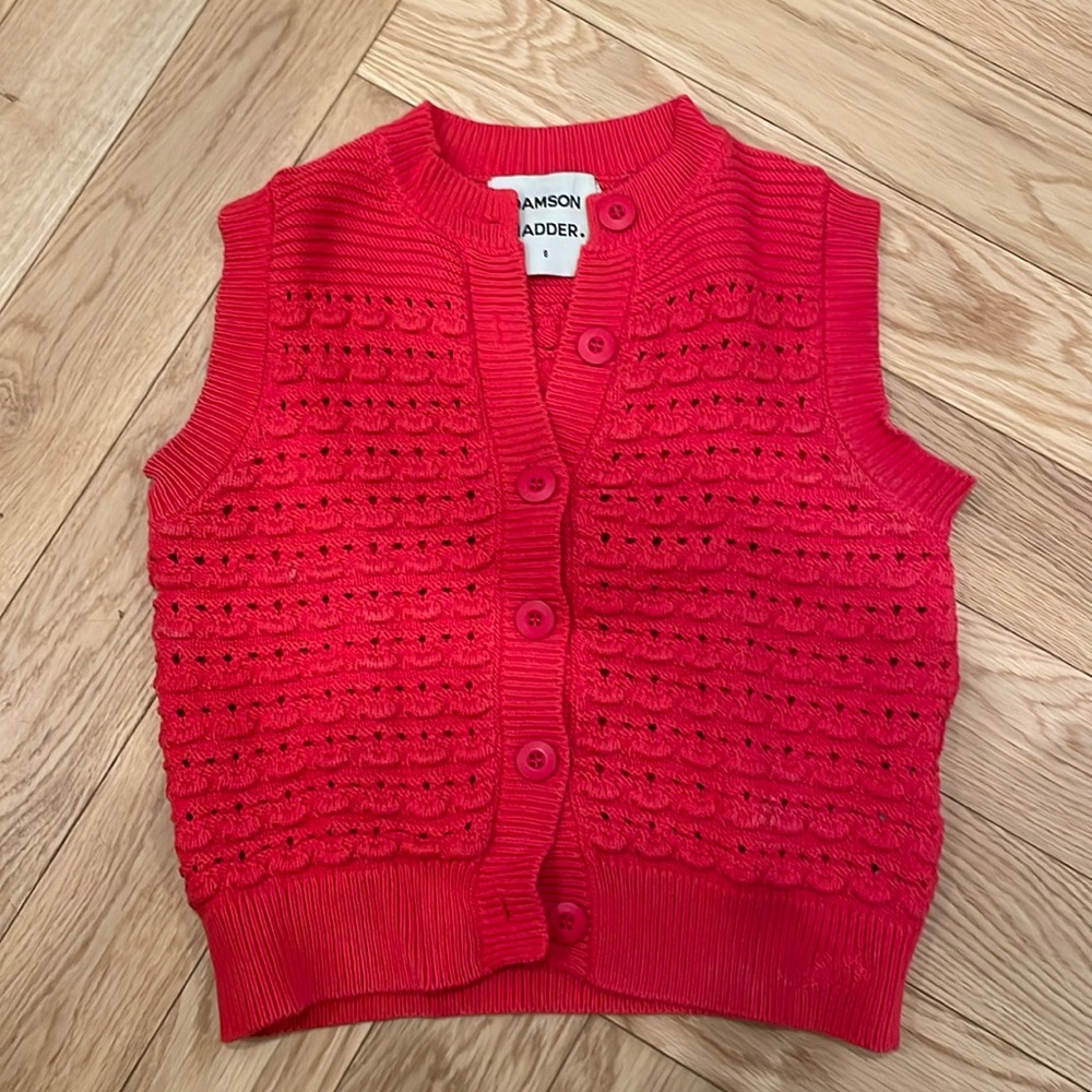 100% cotton red damnson madder vest. Bought summer 2024, barely worn